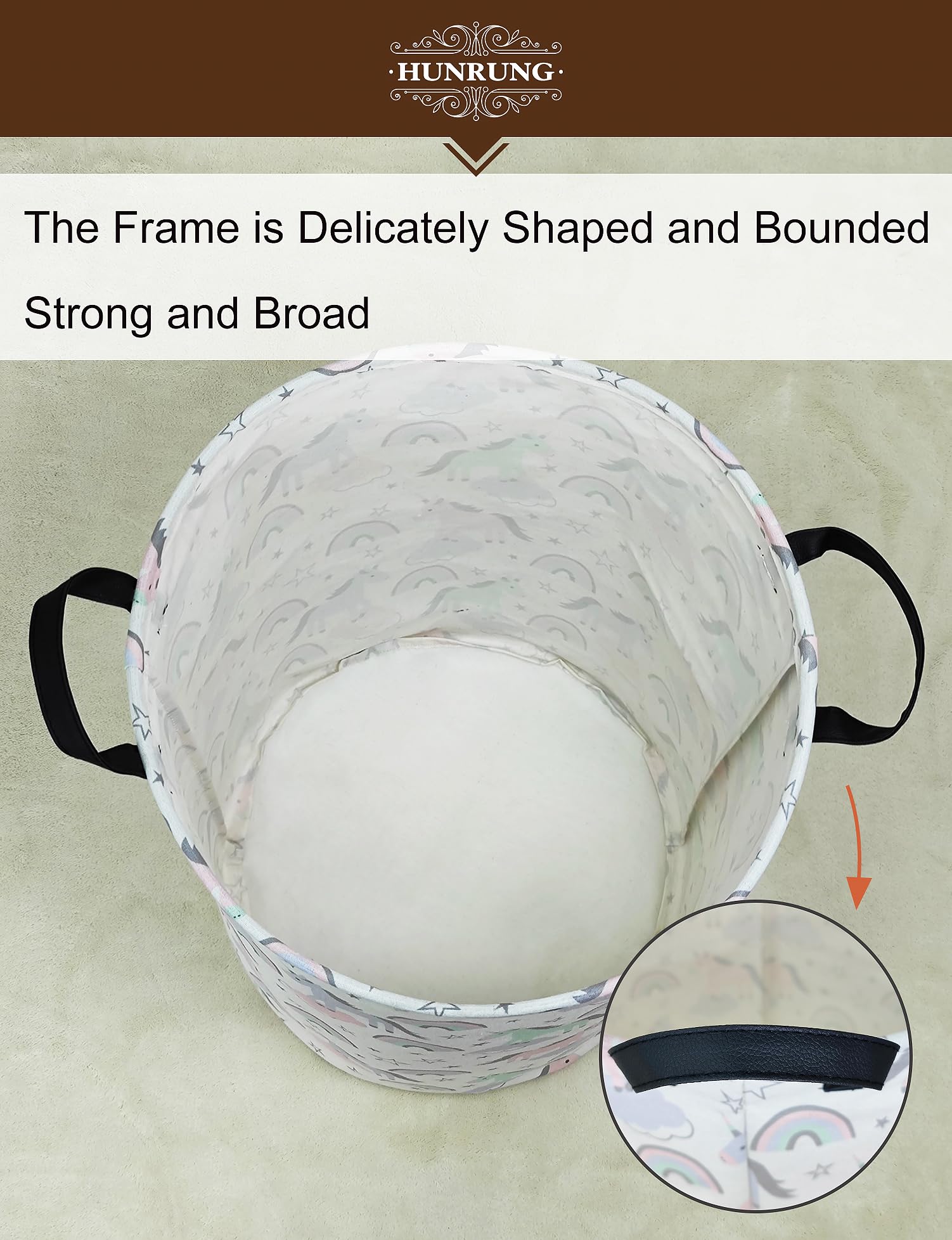 HUNRUNG laundry-use basket for dirty clothes to keep laundry routine organized.