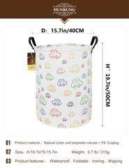 HUNRUNG laundry hamper side view highlights portability with two handles for easy transport