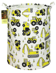 HUNRUNG laundry hamper round design shows portability with easy-to-grab handles.