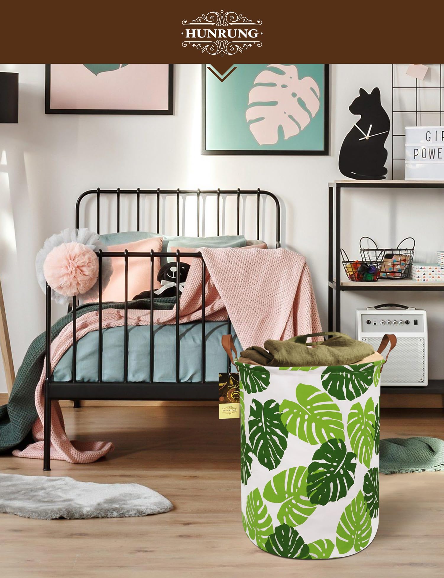 Round leaf design adds subtle style to bathrooms or bedrooms.