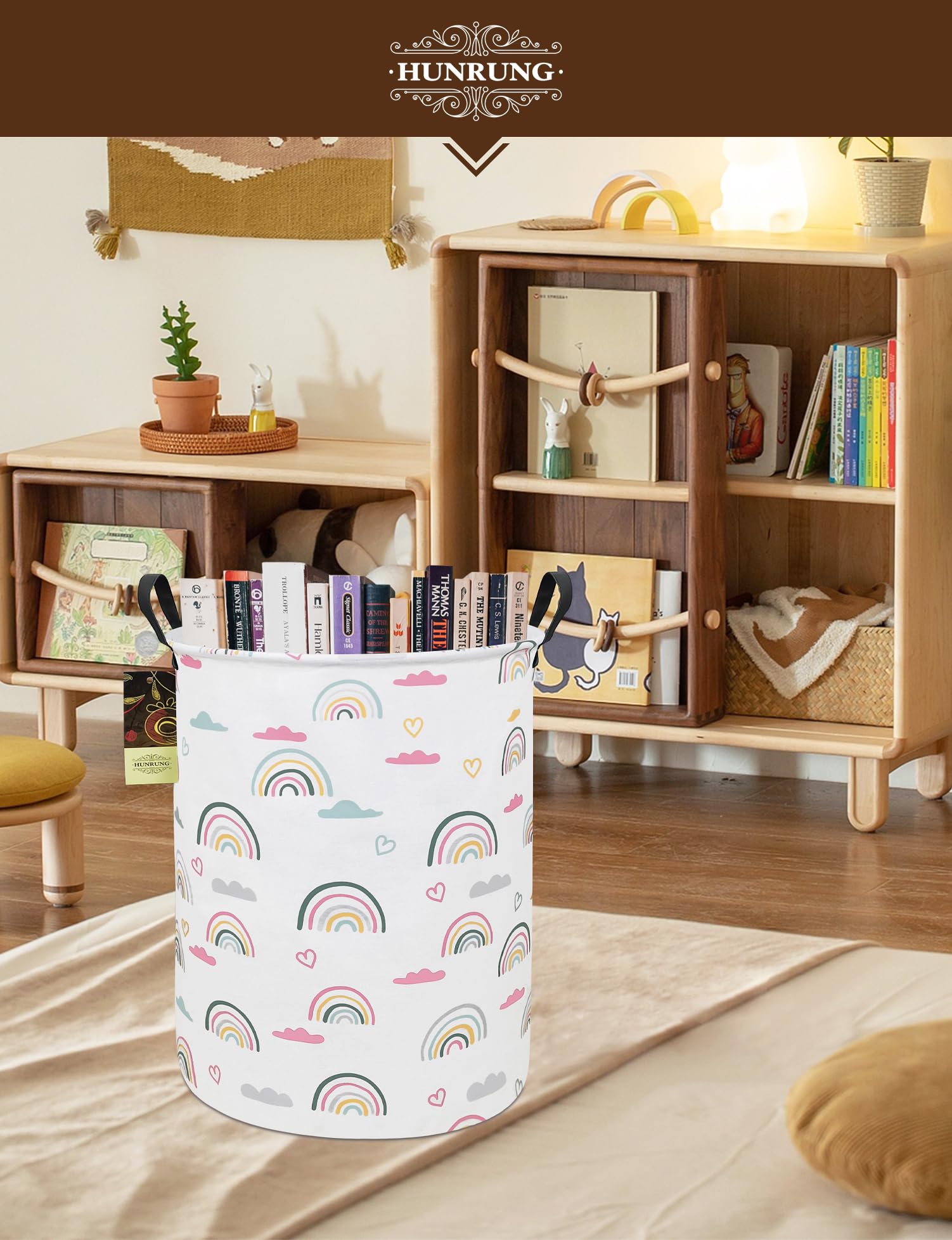 HUNRUNG laundry hamper washable fabric keeps cleanup quick