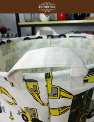 HUNRUNG laundry hamper used for toy storage in playrooms and nurseries.