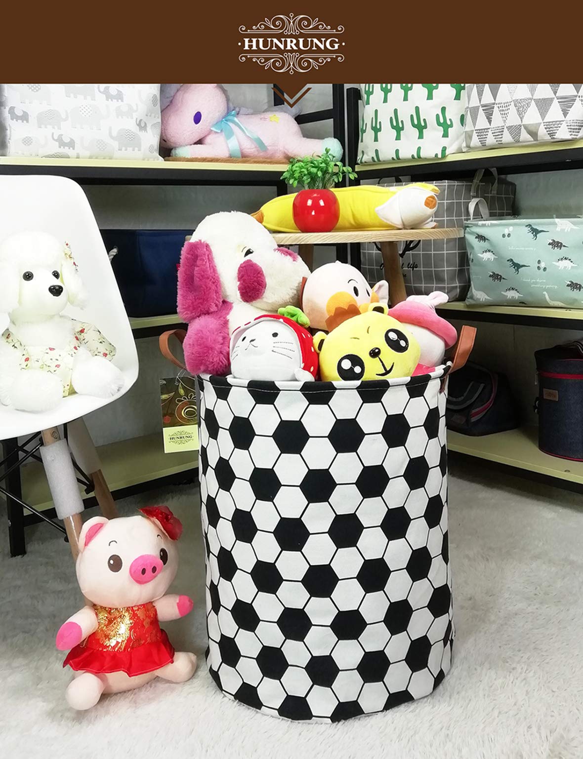 HUNRUNG Laundry Hamper two handles enable easy transport around the home.