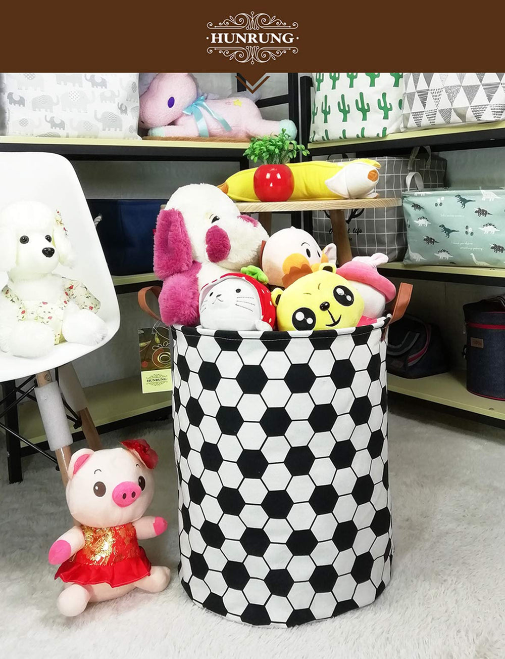 HUNRUNG Laundry Hamper two handles enable easy transport around the home.