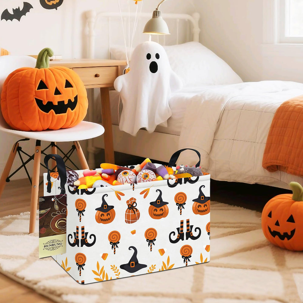 HUNRUNG REC-Candy Pumpkin living room with blankets neatly stored