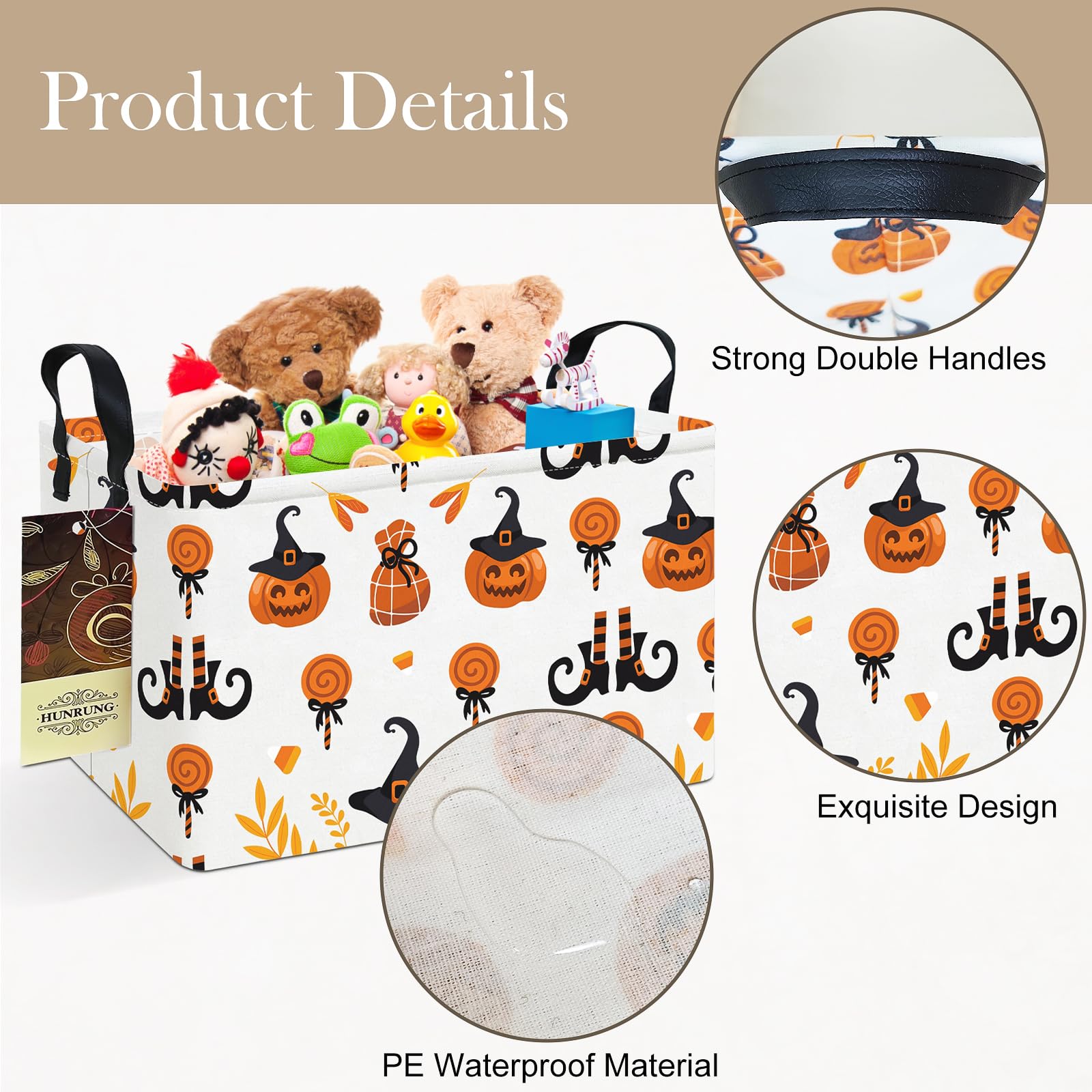 HUNRUNG REC-Candy Pumpkin side handle for easy toting of belongings