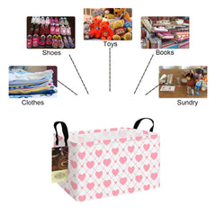 HUNRUNG REC-Heart canvas organizer bin suitable for living room storage.