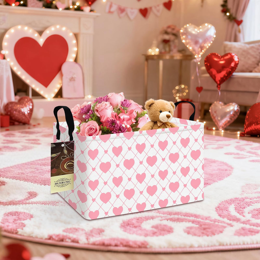 HUNRUNG REC-Heart basket with handles for easy toting.