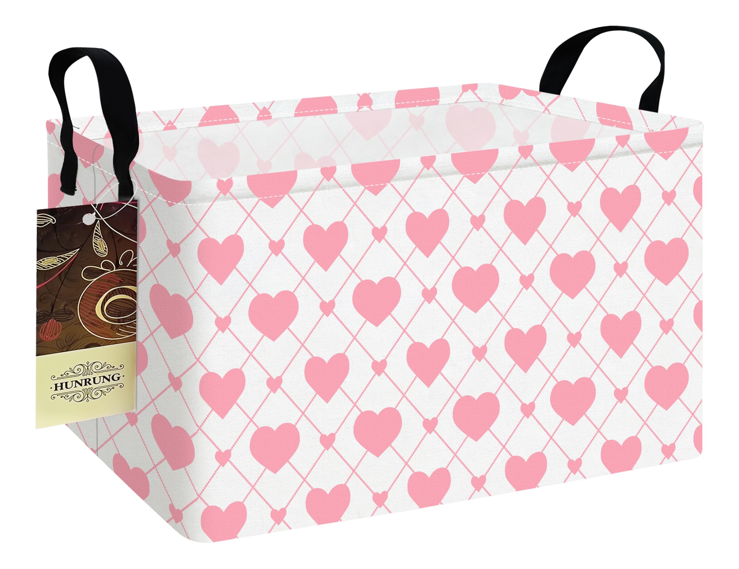 HUNRUNG REC-Heart storage basket helps tidy toys and keep playtime organized.