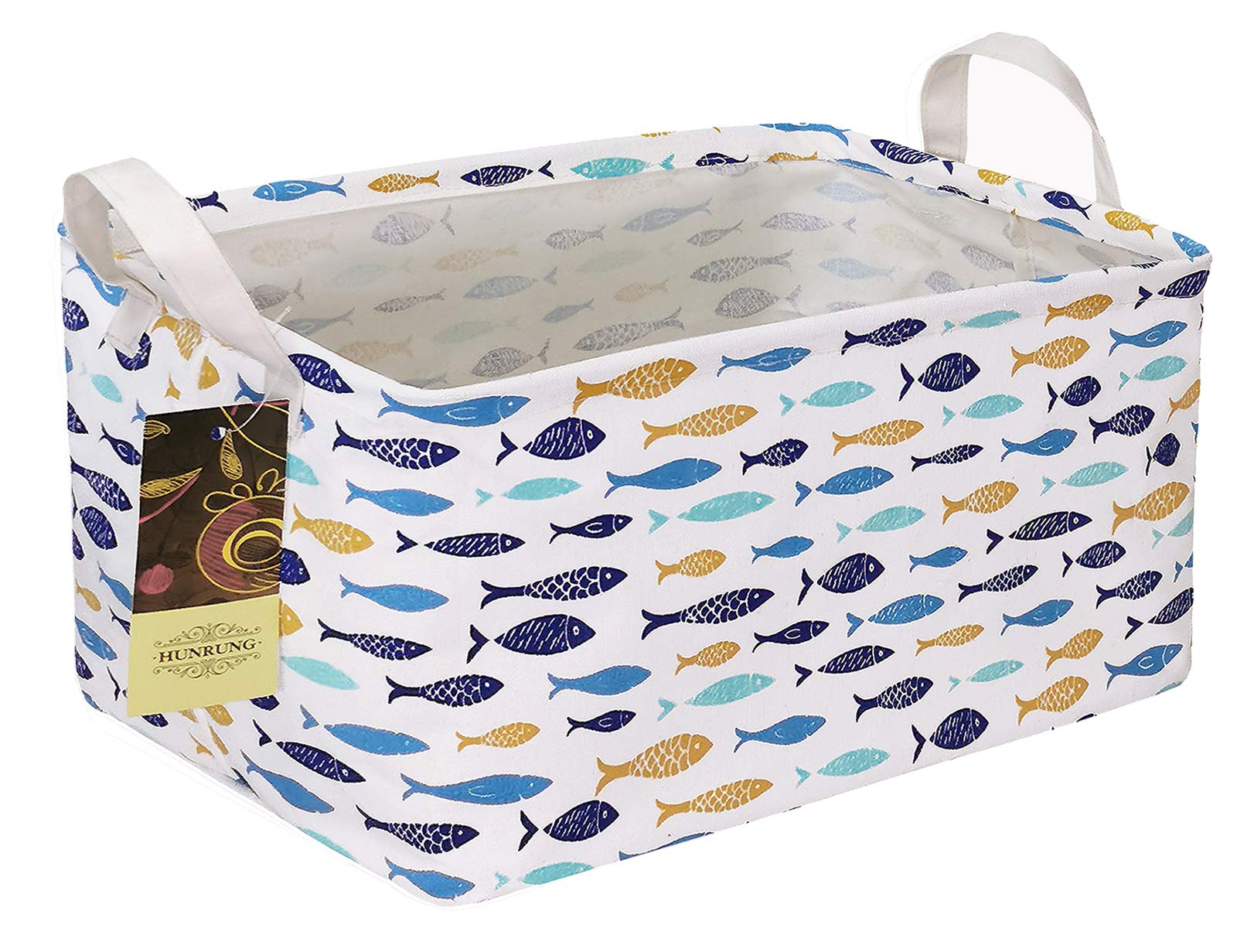 HUNRUNG rectangle storage basket with animal pattern stores toys and books neatly.