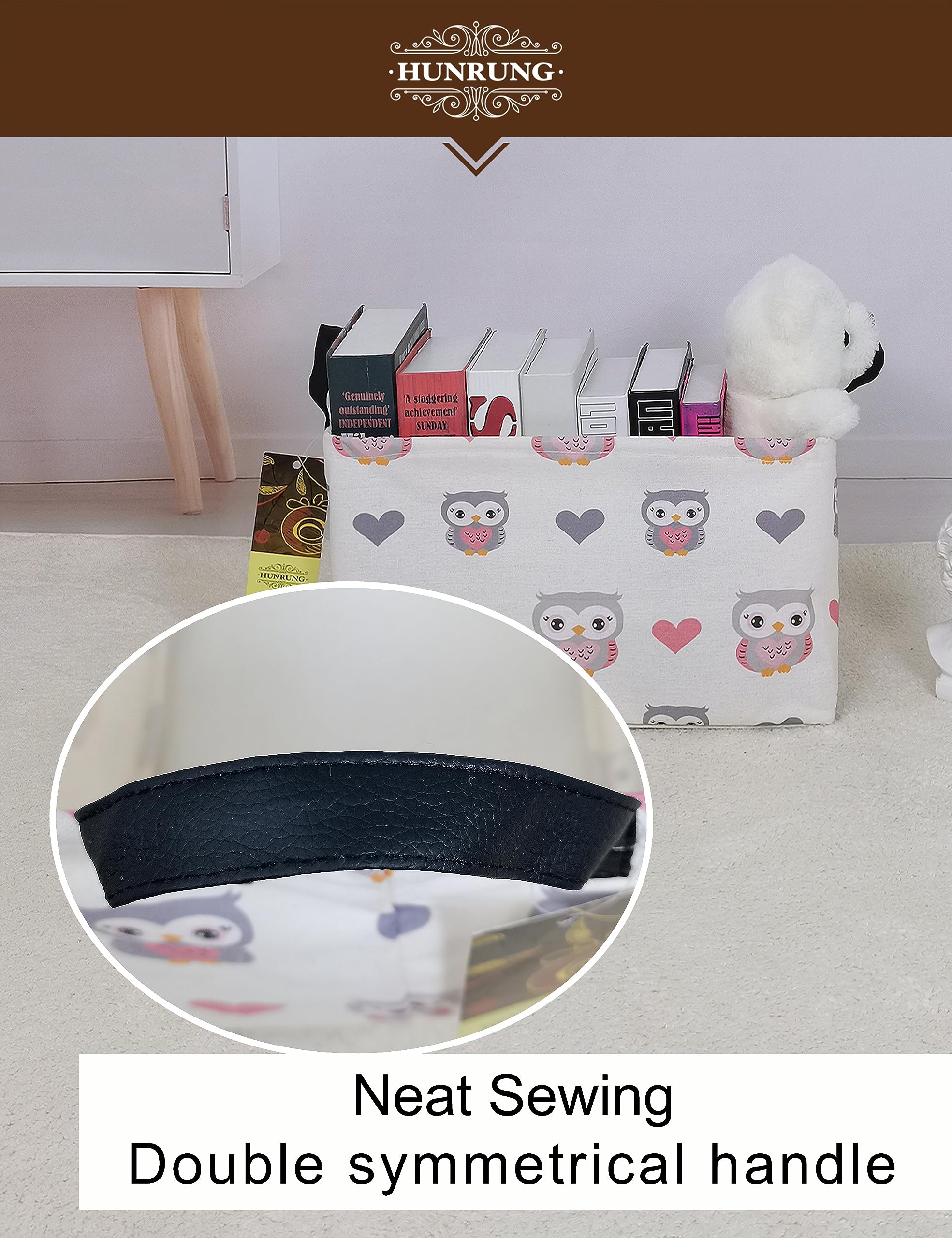 HUNRUNG collapsible basket folded flat for space-saving storage.