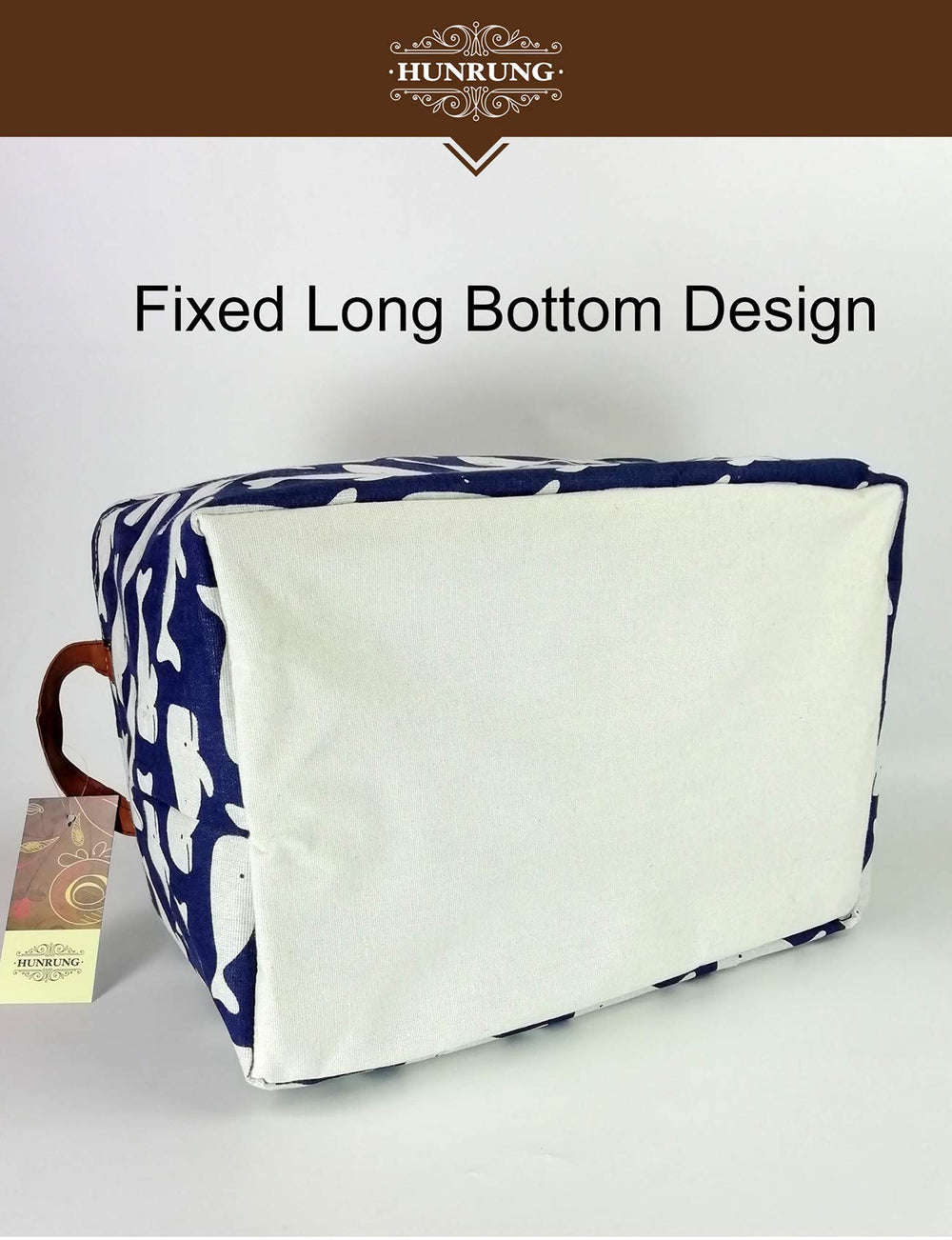 HUNRUNG rectangle storage basket folds flat for easy, space-saving storage.