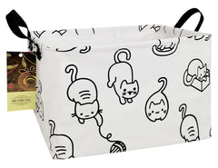 HUNRUNG rectangle storage basket front view with cute canvas design for easy toy organization.
