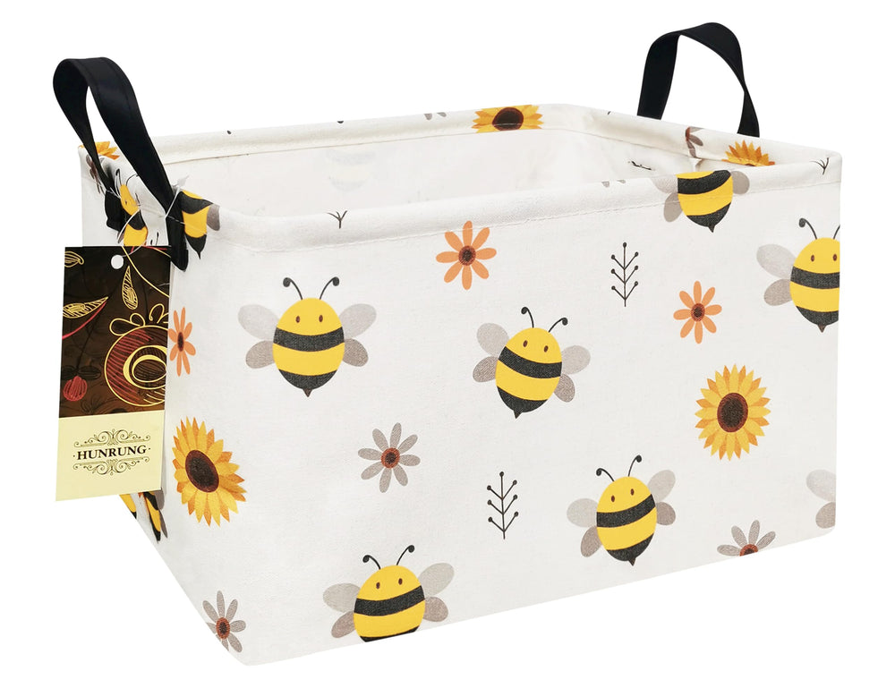 HUNRUNG Rectangle Storage Basket front view for organized toy and clothing storage