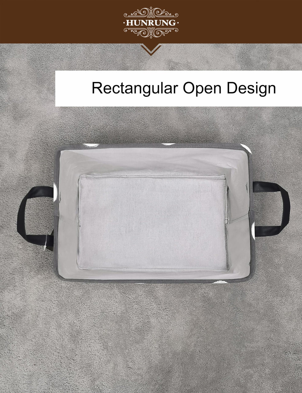 HUNRUNG rectangle storage basket living room neatly arranges throws and books.