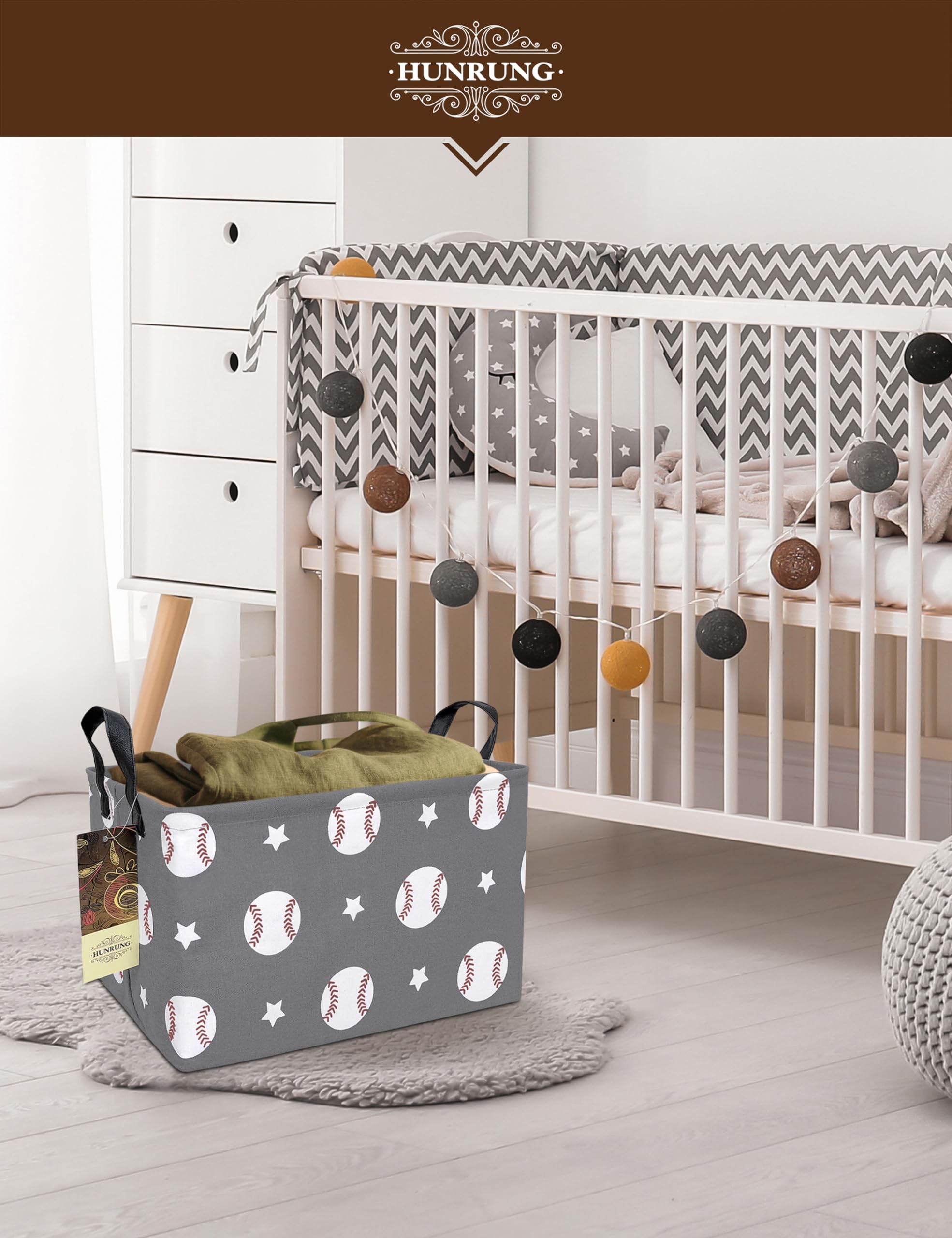 HUNRUNG collapsible basket folded flat for compact transport.