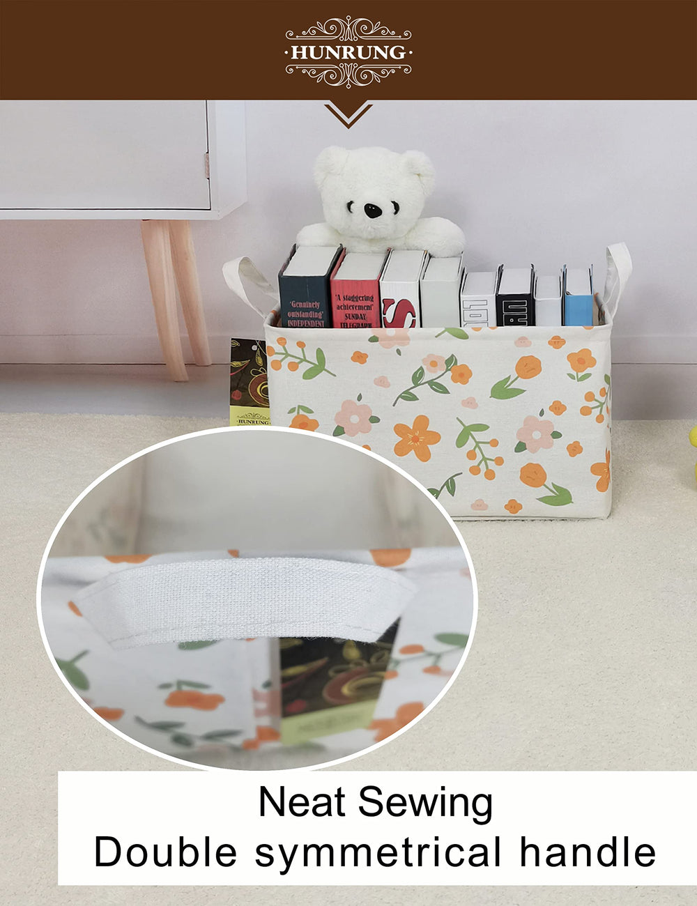 HUNRUNG rectangle storage basket laundry use for dirty clothes between washes