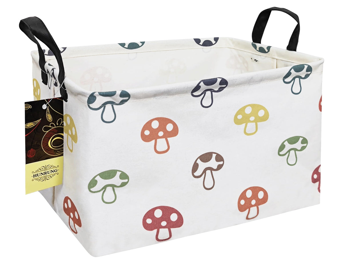 HUNRUNG mushroom storage basket front view for toys and clothes