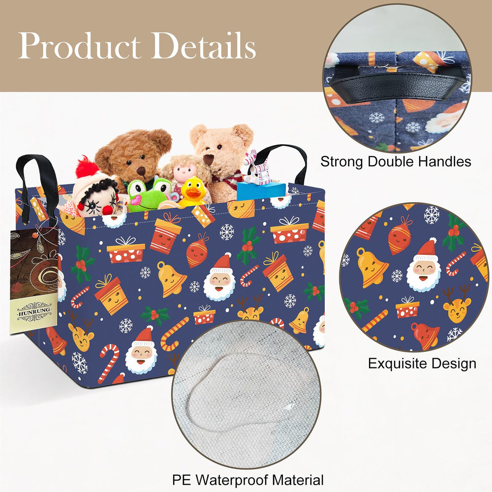 HUNRUNG rectangle storage basket shows nursery storage use for diapers and wipes.