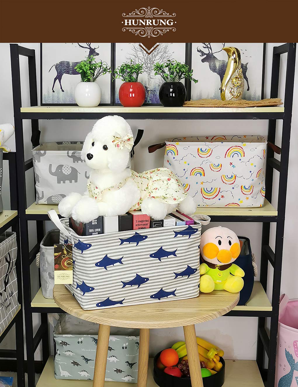 HUNRUNG storage basket packaging includes one large organizer for room tidy.