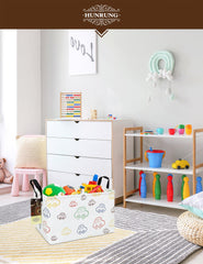 Hunrung rectangle storage basket toy-bin image shows kid-friendly organization in a playroom