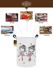 HUNRUNG storage-bin-handles, portable laundry organizer great for bedrooms and college dorms.