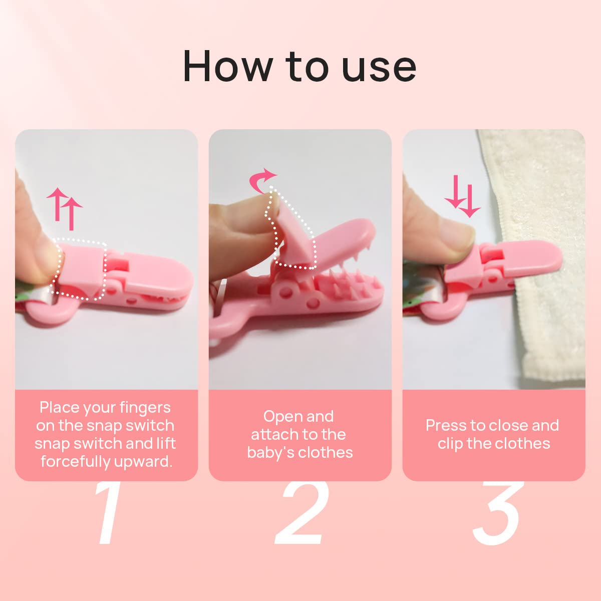 Hunxuo pacifier clip soft polyester closeup highlights gentle touch and easy-care fabric