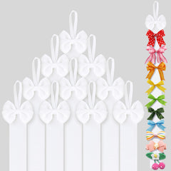 Huquary white long bow holder mounted on wall for organized baby bows