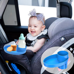 HURODEN Toddler Travel Tray easy-setup demonstrates quick car-seat installation.