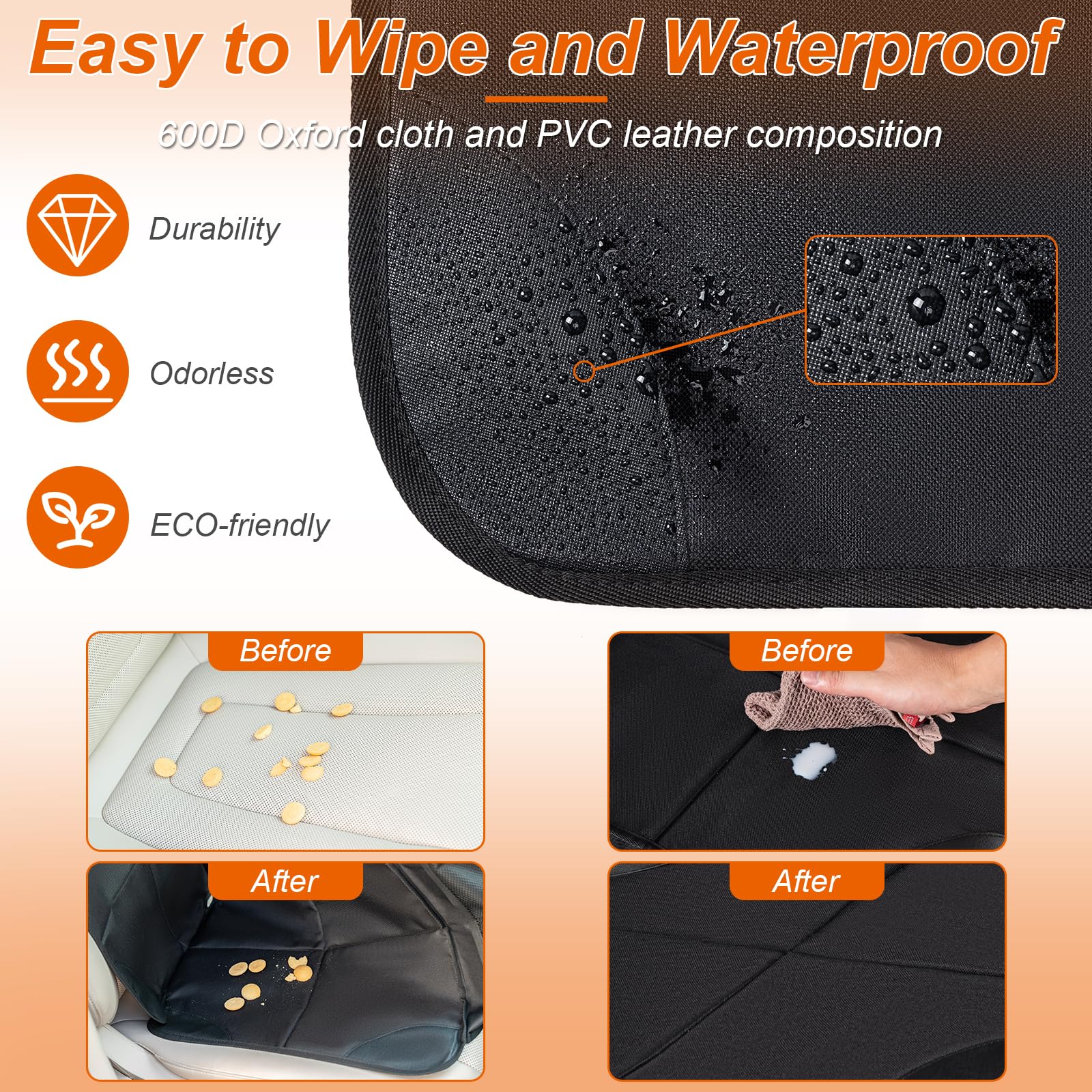 Husfunov car seat protector features storage pockets to organize baby essentials