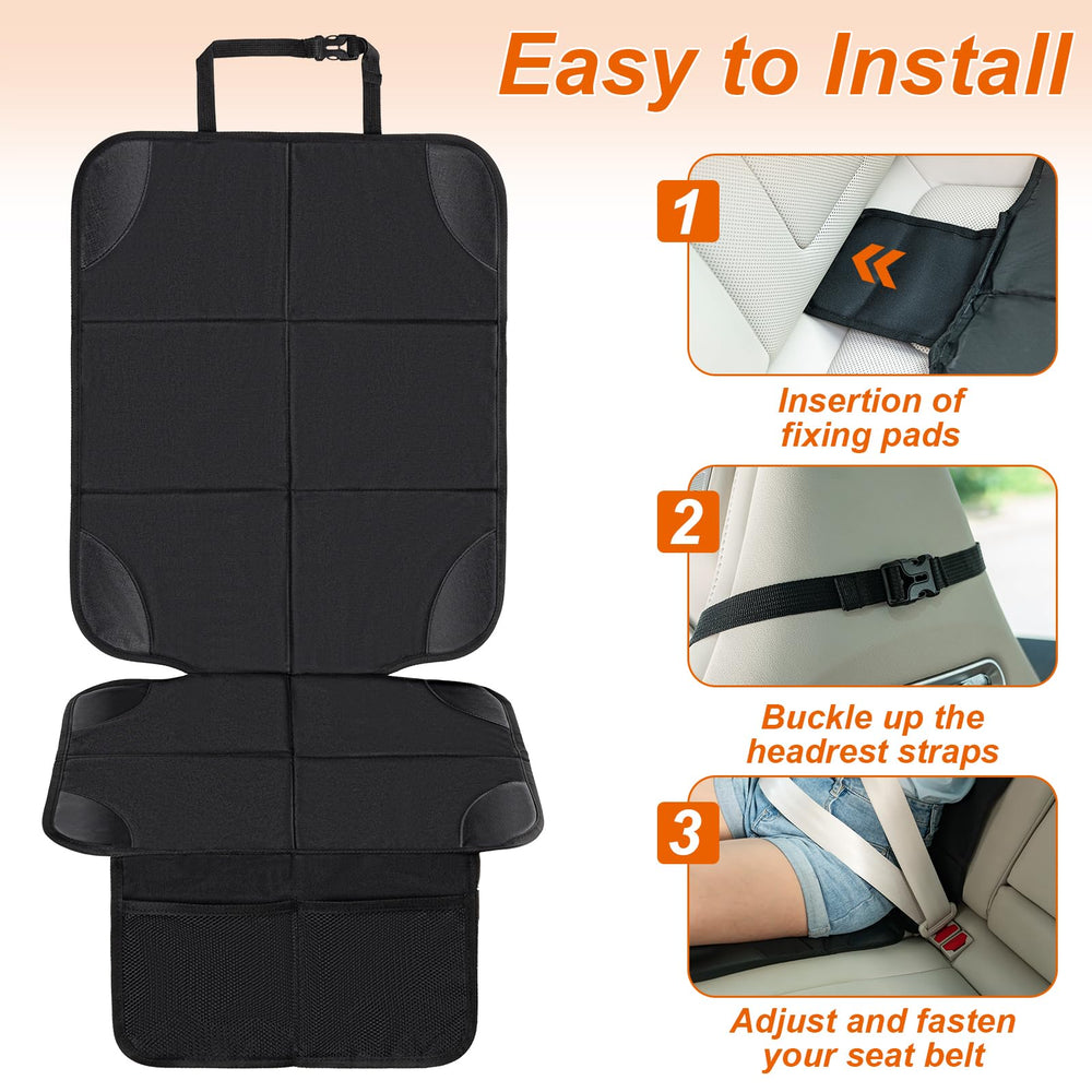 Husfunov car seat protector highlights waterproof 600D fabric resisting spills