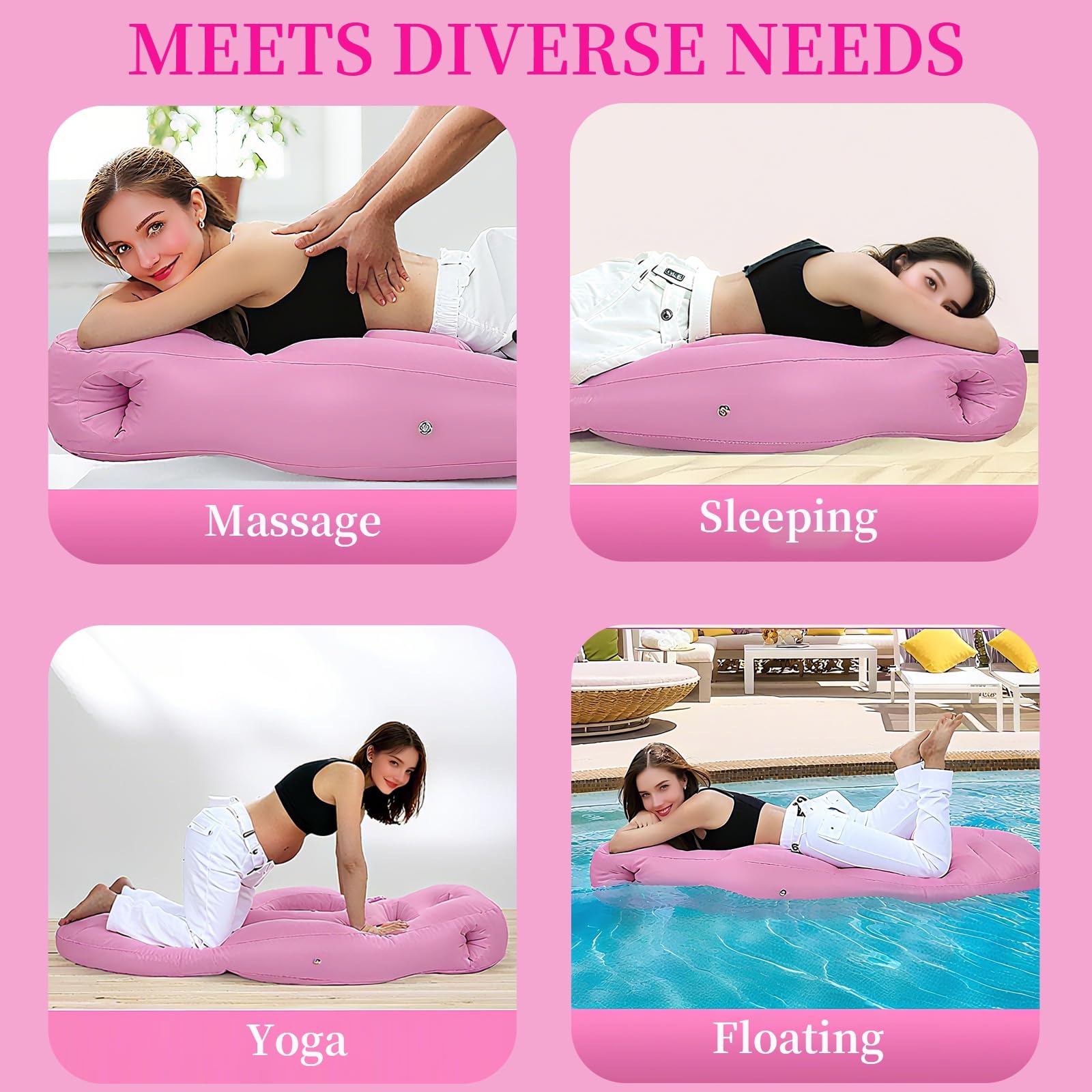 Hushblade pregnancy pillow 300lbs capacity emphasizes durable support.