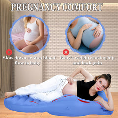 Hushblade pregnancy pillow pool-float blue illustrates versatile use as a pool float.