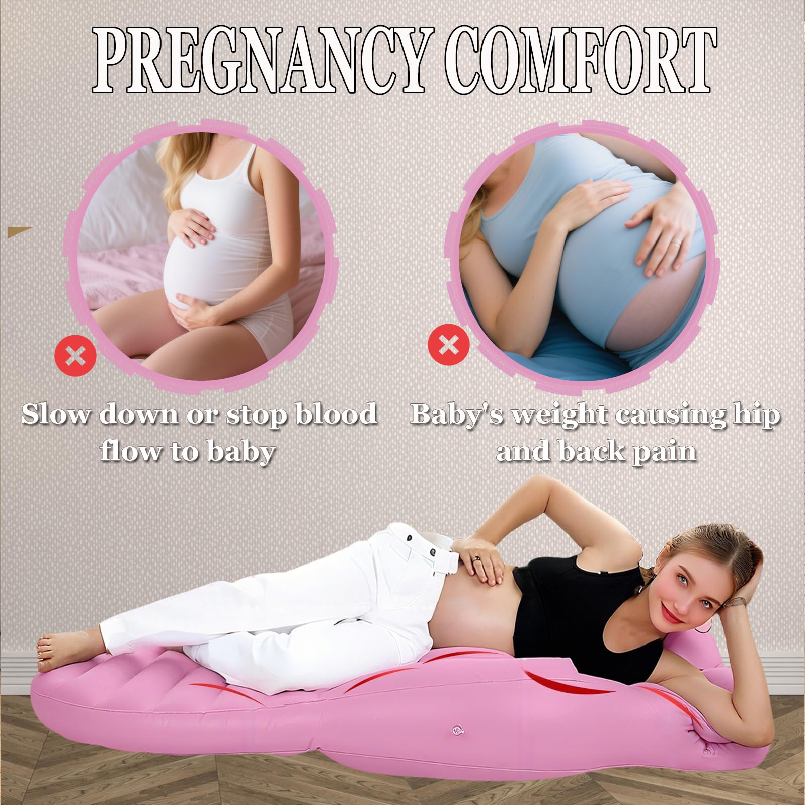Hushblade pregnancy pillow portable design ideal for travel and on-the-go comfort.