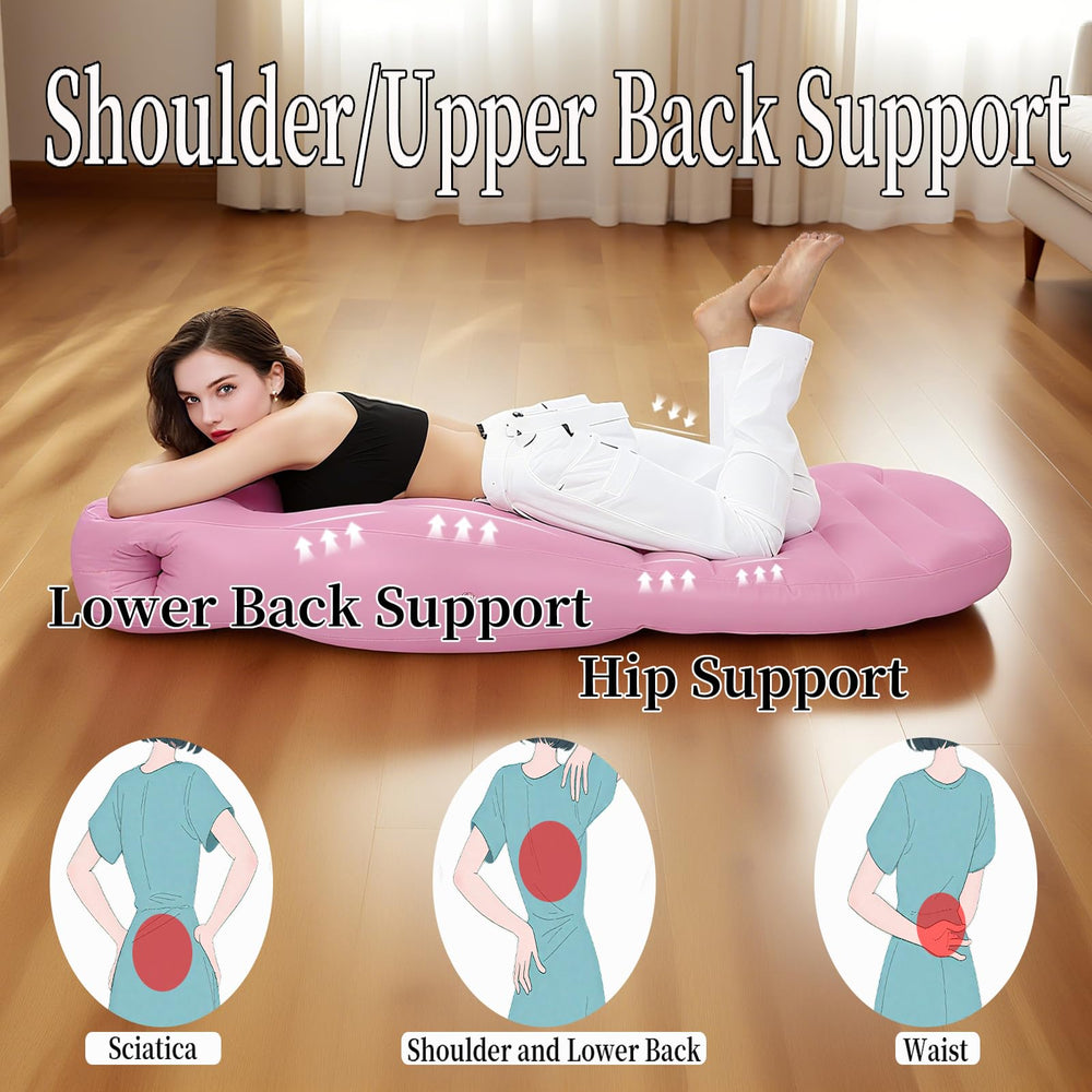 Hushblade pregnancy pillow three-hole design offers customized support.