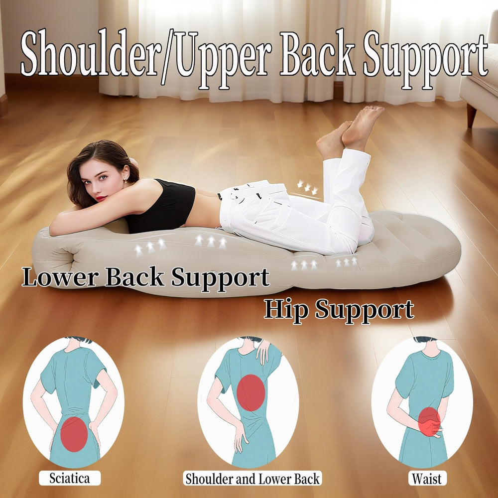 Hushblade-stomach-sleeping-support offers aligned support for restful lounging during pregnancy.