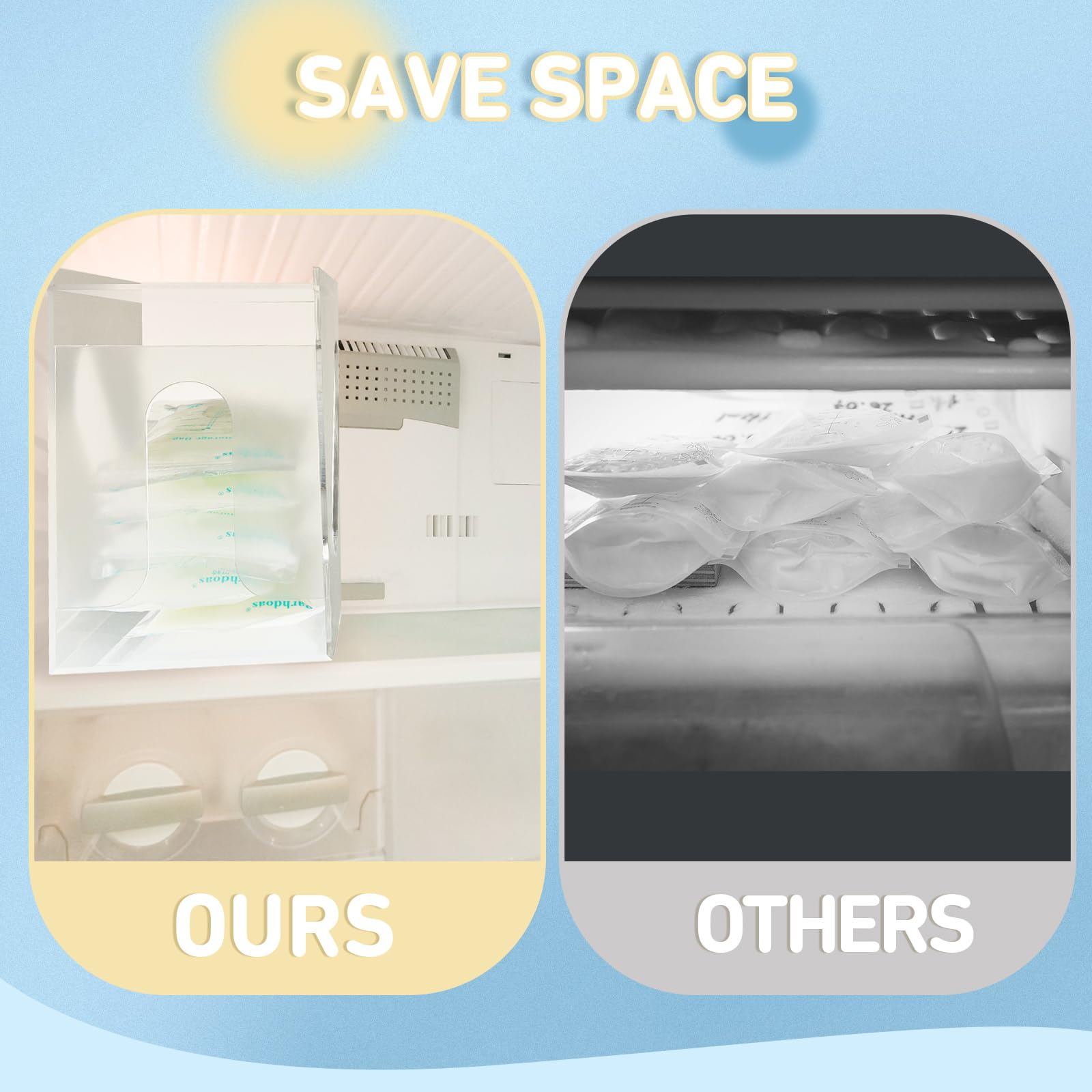 Hushee compact outer dimensions fit fridge shelves without wasting space