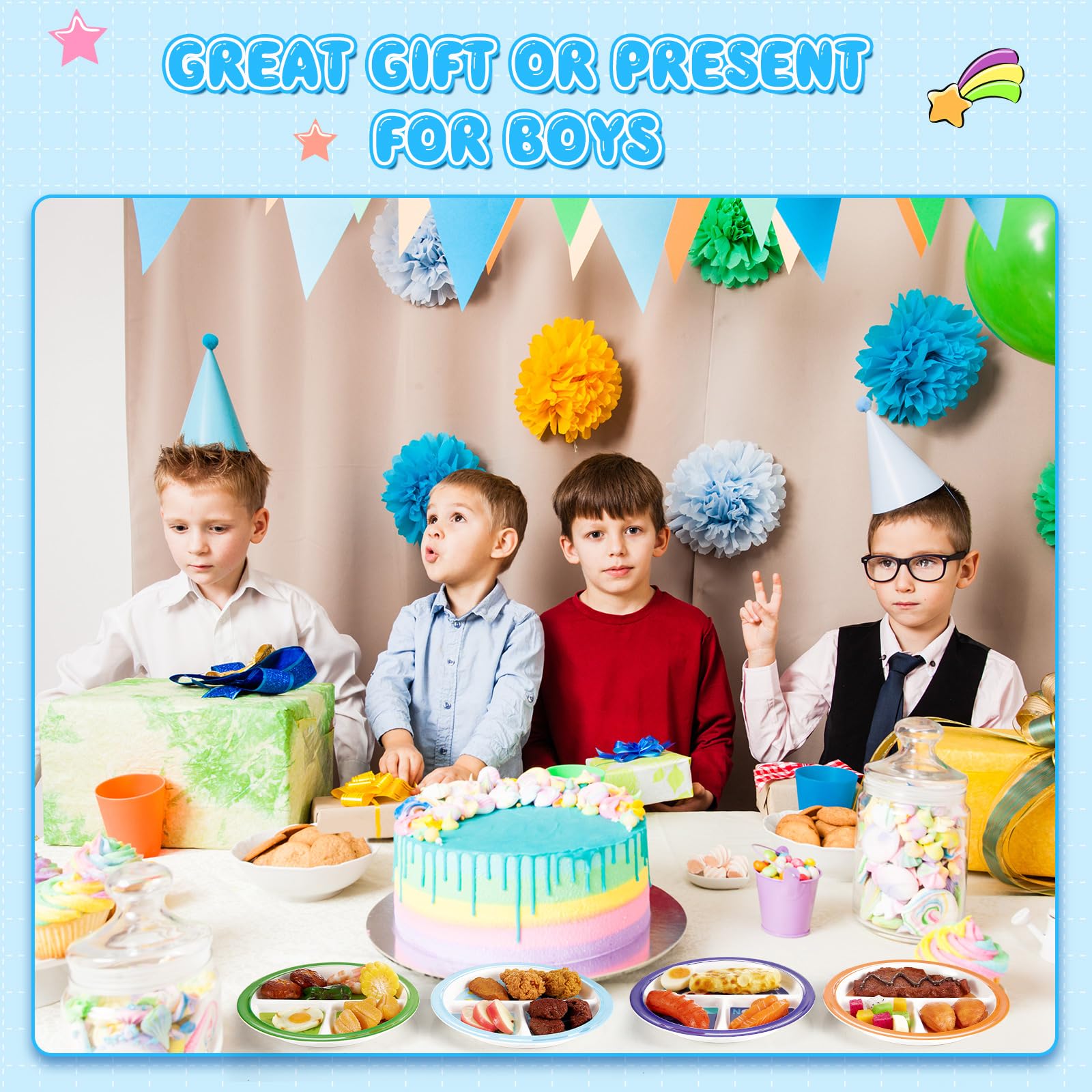 Hushee kids dinnerware plate set keeps mealtime organized and easy to clean.