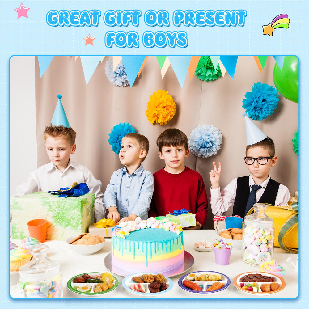 Hushee kids dinnerware plate set keeps mealtime organized and easy to clean.