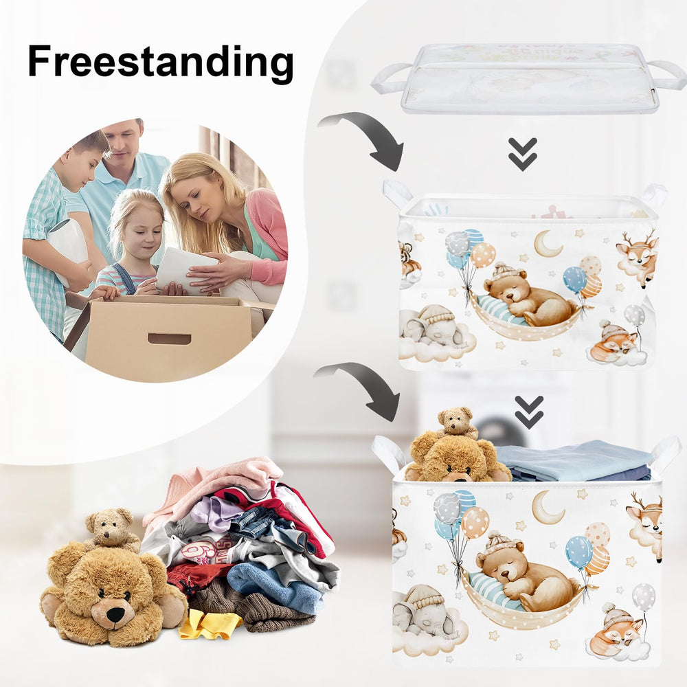 HUUMONSS 36L baby hamper with PE coating is easy to wipe clean.