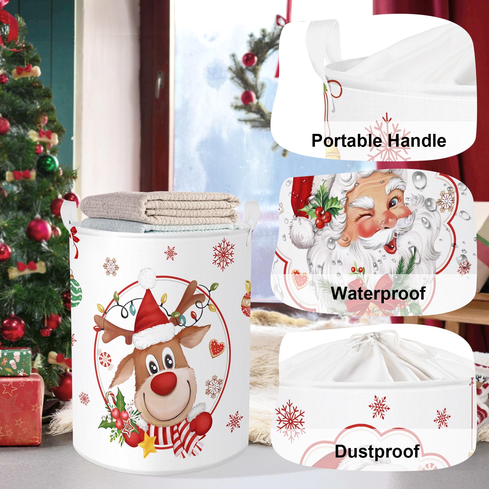 HUUMONSS 63L capacity hamper with reinforced handles for easy carrying.