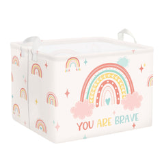 HUUMONSS Boho Rainbow Baby Laundry Hamper pink, spacious 36L for clothes storage.