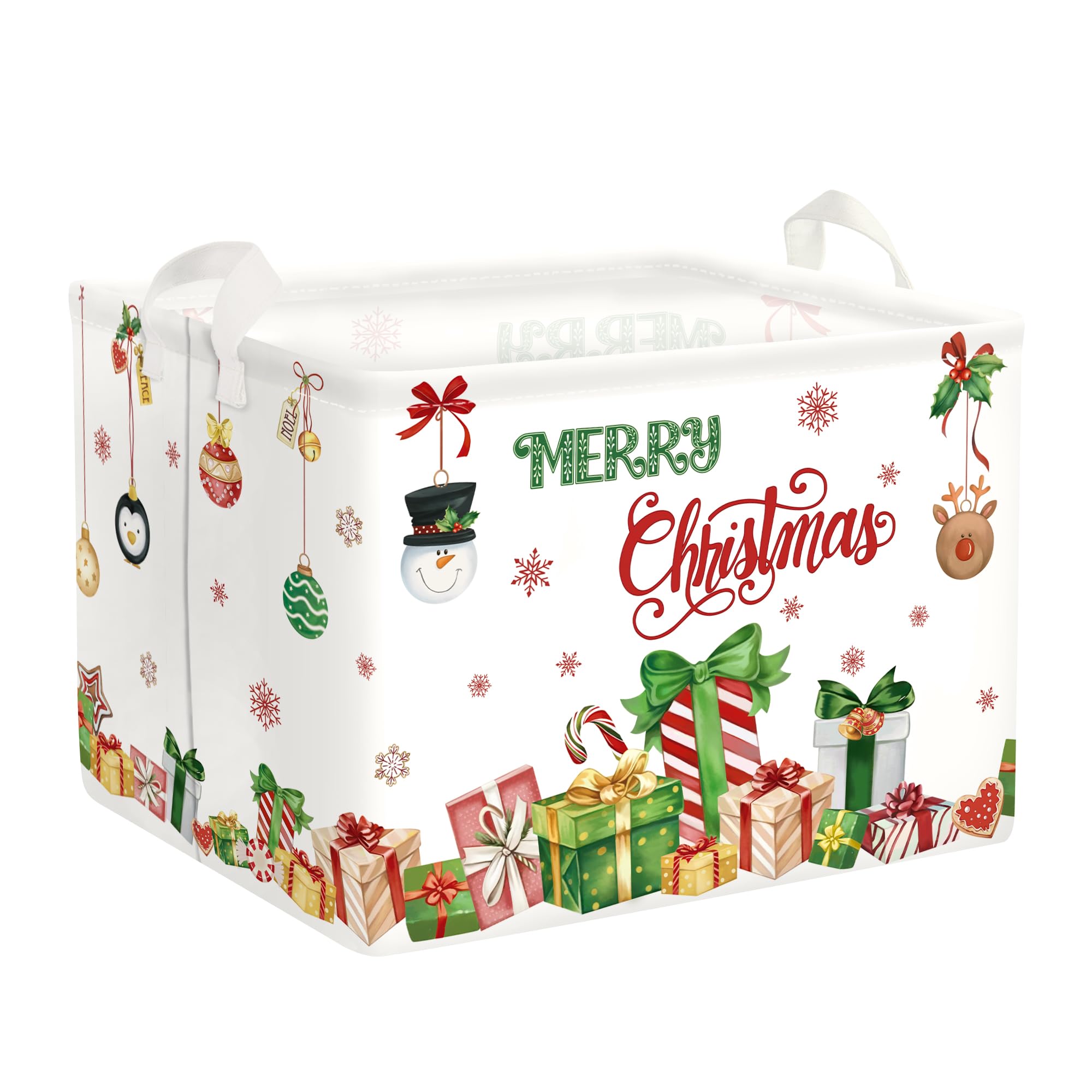 HUUMONSS Christmas Reindeer Laundry Hamper stands upright for easy laundry sorting
