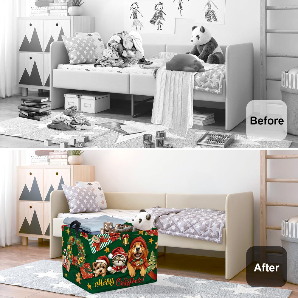 HUUMONSS christmas tree bells storage box highlights holiday decor while keeping toys tidy