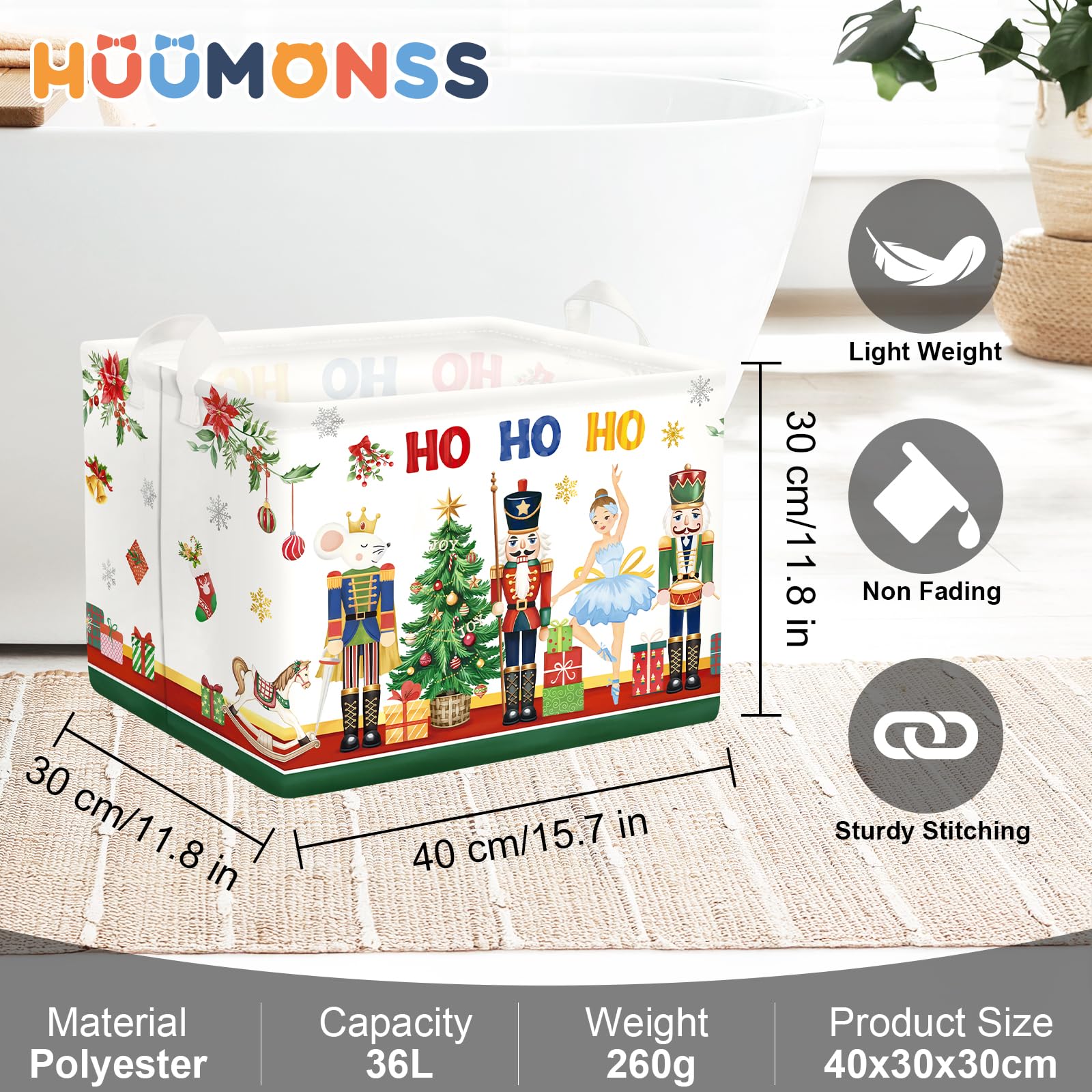 HUUMONSS collapsible basket saves space under bed.