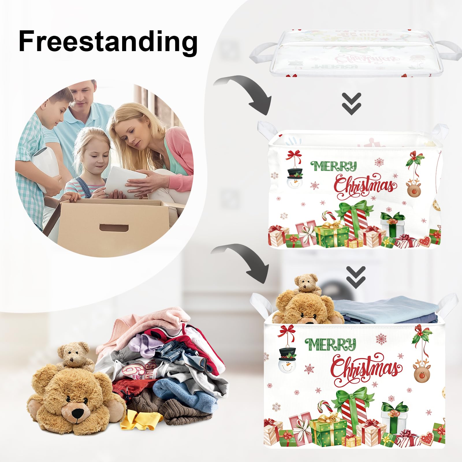 HUUMONSS Cute Christmas Storage Basket adds festive color to a play space