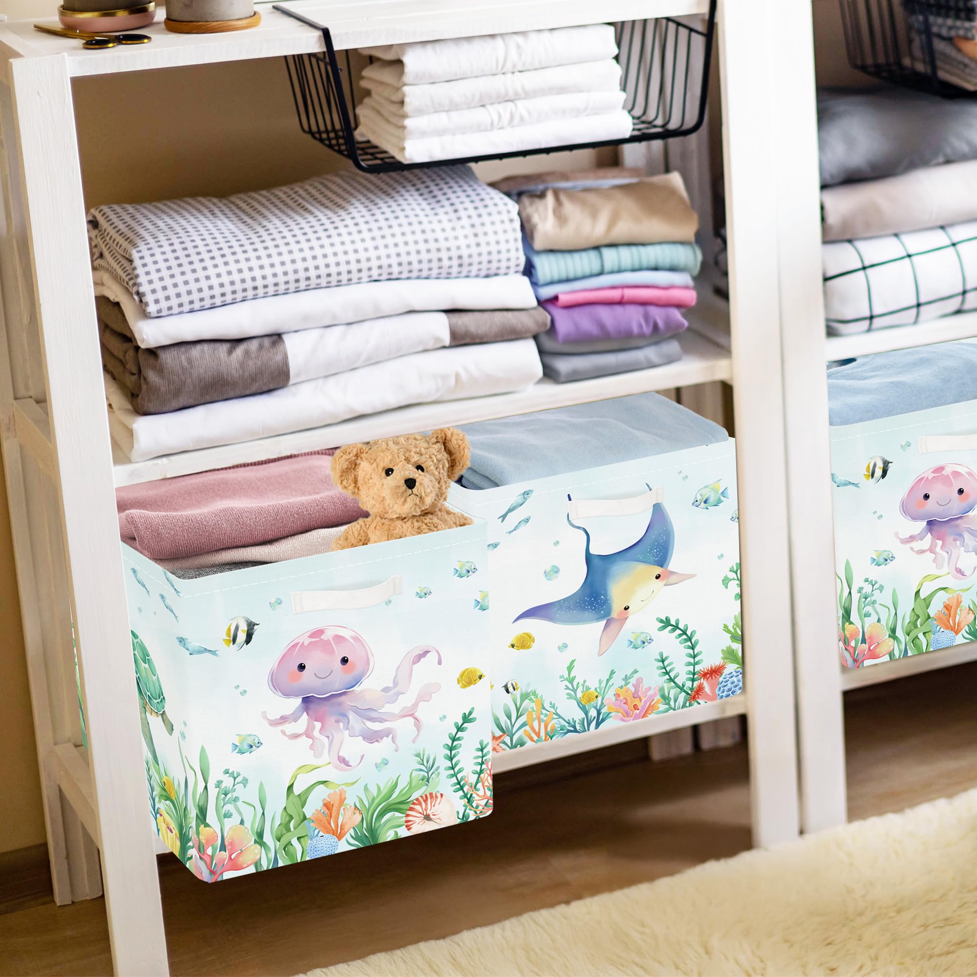 HUUMONSS cute shark turtle laundry bin keeps laundry organized