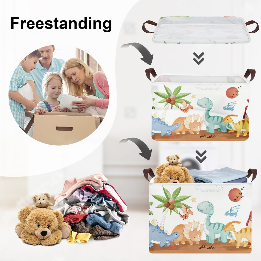 HUUMONSS dinosaurs baby laundry hamper open top for quick laundry toss and organization