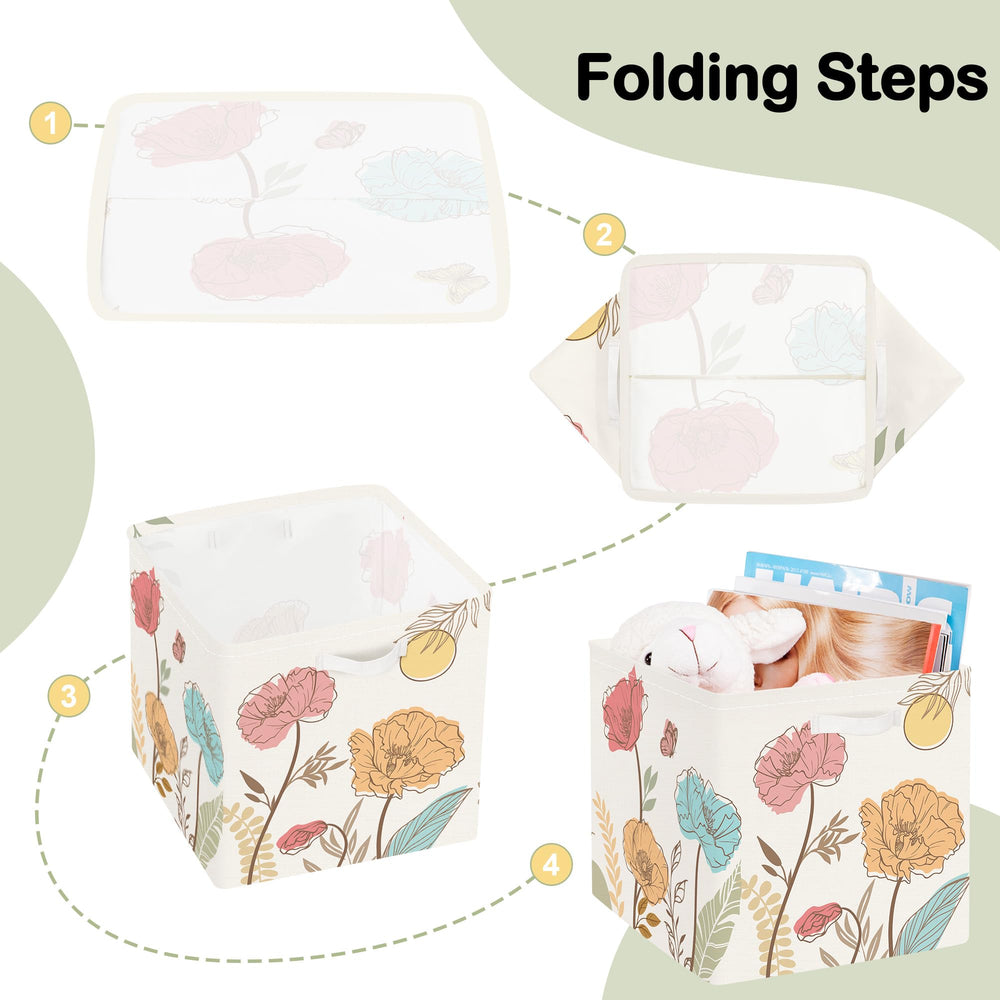 HUUMONSS floral toy-clothes-book storage suitable for nursery and play areas