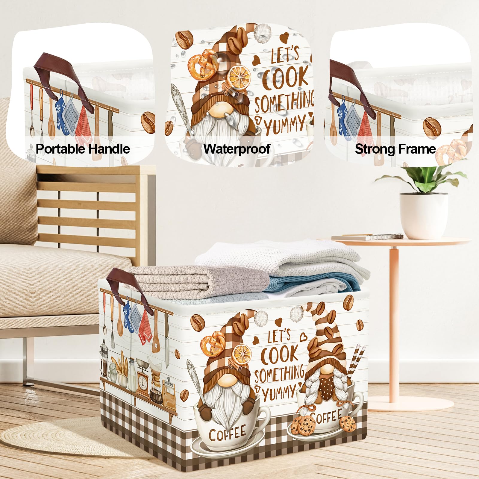 HUUMONSS Foldable Baby Hamper collapses flat for compact storage when not in use.